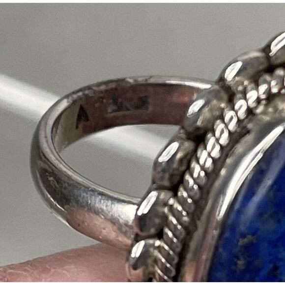 Lapis Lazuli Southwest Gemstone Handmade 925 Sterling Silver Ring Sz 6.25 - Picture 5 of 5